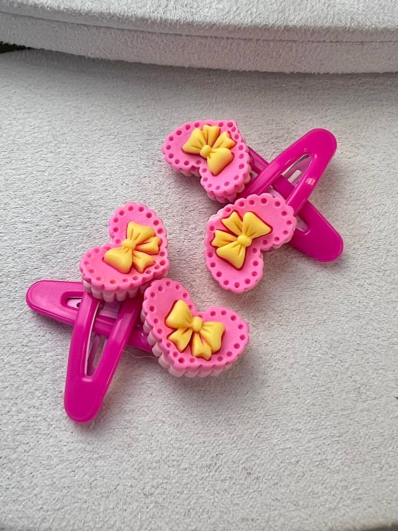 Kit Presilhas Infantil de Coração e Laço