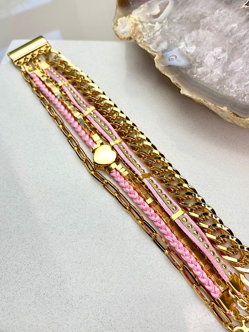 Pulseira Imã Luany Coração Dourada